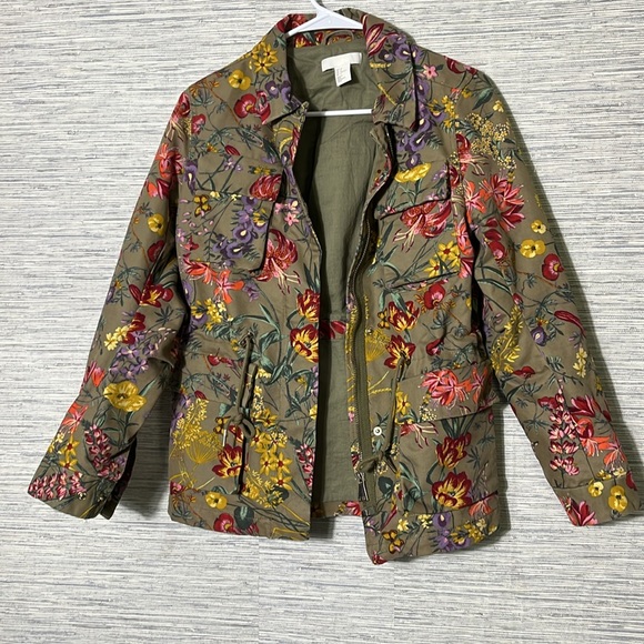 Floral Green Women's Jacket - Picture 6 of 10